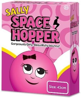 Space Hopper Girls Pink Sally The Space Hopper Jumping Outdoor Garden Game Toy - Sally Sports A Big Smile On Her Face With Two Large Eyes And A Hair Bow.