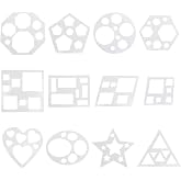 12 Pcs Drawing Stencil Geometric Stencils Circle Square Heart Star Template Set for Painting Basic Shape Tracing Stencils Simple Drawing Stencils for Classroom Painting DIY Craft