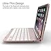 iPad mini 4 Keyboard Case with 7 Colors Backlit 135 Degree Adjustable Angles Addprime Rose Gold Aluminum Alloy Shell and Back Plate Chocolate ABS Button Wireless Bluetooth Keyboard for iPad mini4