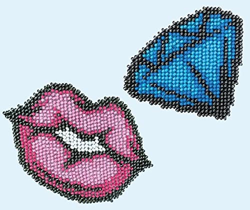 Miniart Crafts Patch Badges - Lips/Diamond