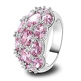 Psiroy Women's 925 Sterling Silver 7.75cttw Pink Topaz Filled Ring