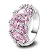 Psiroy Women's 925 Sterling Silver 7.75cttw Pink Topaz Filled Ring