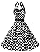Dressystar Vintage Polka Dot Retro Cocktail Prom Dresses 50's 60's Rockabilly Bandage Black White Dot S