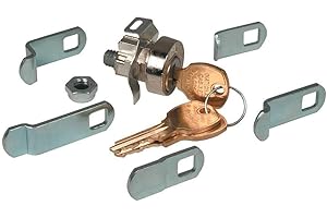 Compx Security C8735-14A-KD Multi-Cam Mailbox Lock, Brushed Nickel, 90 Degree Clockwise Direction, Key Lock