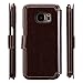 Samsung Galaxy S7 Case, Belemay Genuine Cowhide Leather Case Wallet Cover, Flip Book Cases with Magnetic Closure, Stand Function, Credit Card Slots, Money Pouch for Samsung Galaxy S7 - Coffee Brown