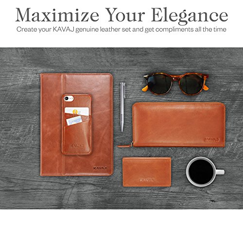 KAVAJ iPhone 8 Plus iPhone 7 Plus Case Leather Tokyo Cognac-Brown Slim-Fit Genuine Leather iPhone 8 Plus Wallet Case Leather Bumper Case With Business Card Holder Cover for Apple iPhone8 Plus