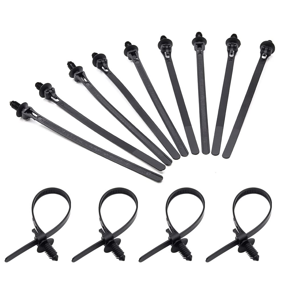 Biqing 30PCS Cable Ties Black,Thread Tie Clip Releasable Nylon Tie Wrap Cable Fastening Clips Self-Locking Plastic Zip Tie Fasten Reusable for Home/Office/Garden