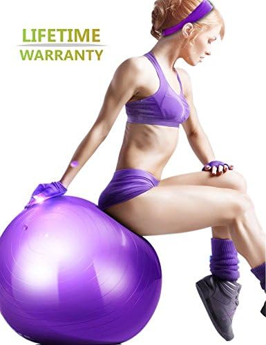 Aliglow Exercise Ball with Pump , Anti-Burst and Anti-Slip Professional Quality Design ( Swiss Yoga Therapy Pilates Balance Birth Balls )