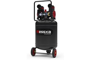 NESSXA 14 Gallon Ultra Quiet Air Compressor with Two Quick Couplers, 2HP 8.75 CFM, Max 115 PSI Pressure Oil-Free Air Compressor Tank, 70dB Quiet Compressor for Auto Repair, Tire Inflation