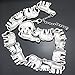Silver Tone Q&Q Fashion African Elephant Family Charms Link Ganesh Chain Collar Statement Bib Necklace
