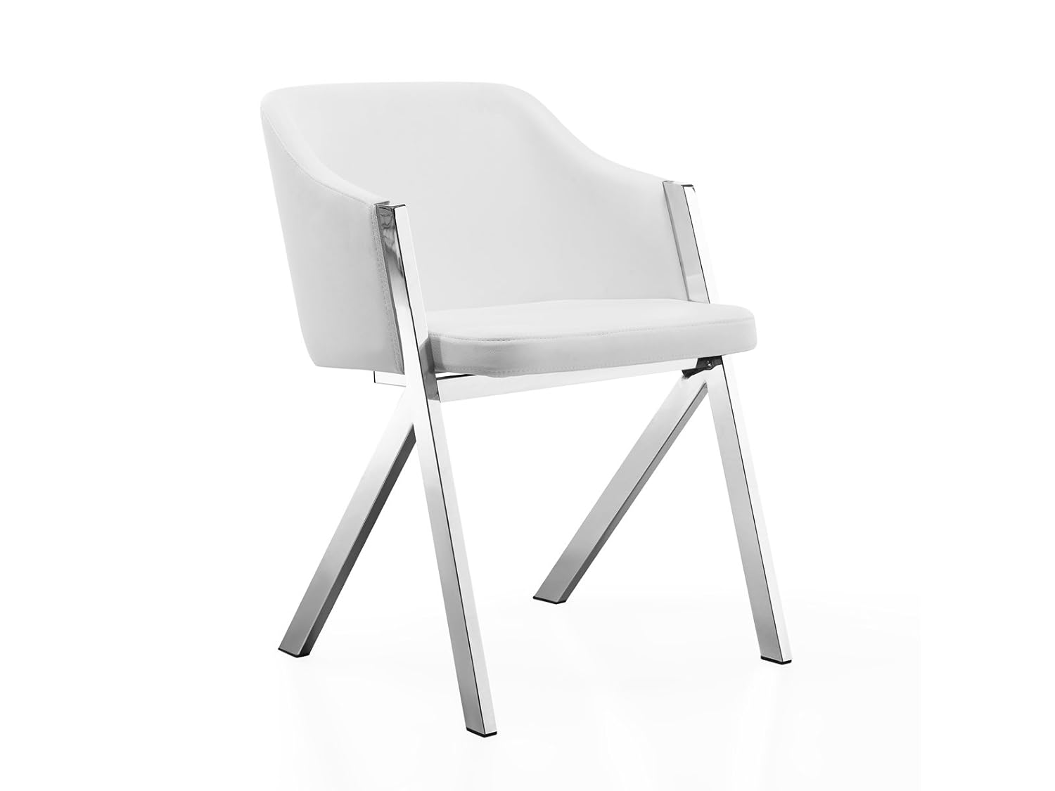 Casabianca Furniture ACORN White Eco-Leather Arm Dining Chair by Casabianca Home