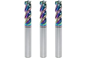 JIANXING 6mm Carbide Square End Mill for Aluminum & Copper Applications, 3-Flute, HRC 55 Deg, DLC Coating, End Mill Bits, High Feed U-Type Design, for Roughing and Finishing (3 Pieces)