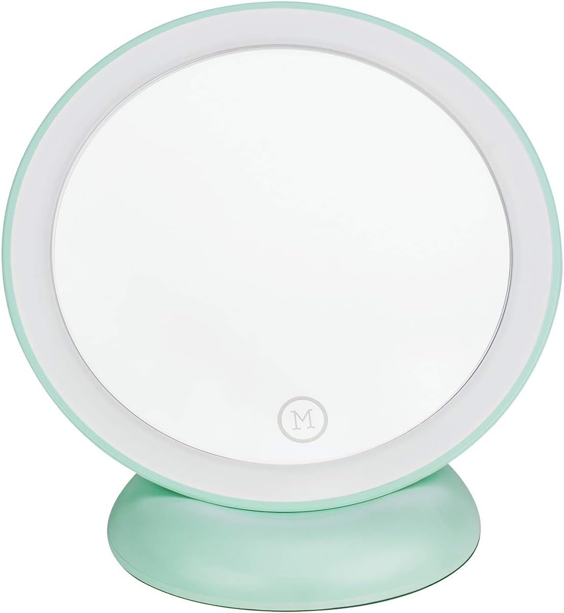 LED Lighted Make up Mirror Wall Mount Vanity Mirror light with Touch Screen Dimming, Circle Lighted Cosmetic Mirrors, USB Rechargeable Powered, 360° Free Rotation and Detachable, Gift Box - Green
