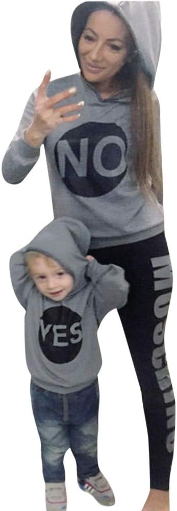 ❤Family Matching Outfits Mommy&Me Women Long Sleeves Hooded Sweater Clothes