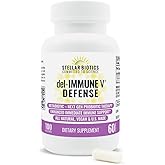 Del-Immune V® Defense by Stellar Biotics, All-Natural Immune Support & Gut Health (+) Immediate Care, Metabiotic: NextGen Probiotic Therapy (60 Caps)