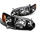 SPEC-D TUNING 2LCLH-COR01JM-DP Made for and compatible with 2001-2002 Corolla JDM Crystal Black Headlights With Amber Corner Signal Lights