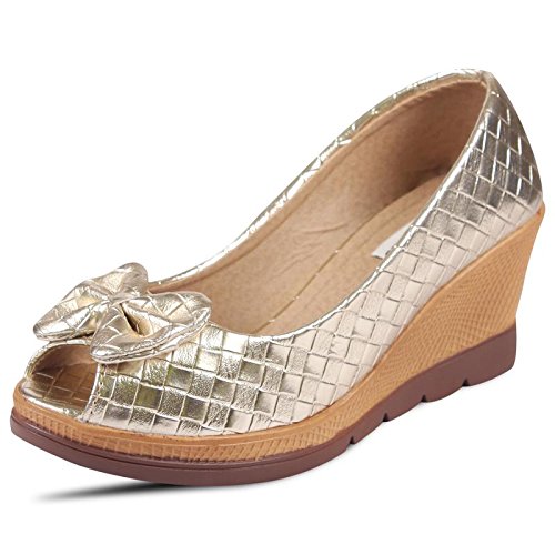 anand archies artificial leather gold ballies for girl's & women's (aa-329-p)