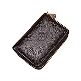 Women RFID Blocking Credit Card Holder Wallet Men Leather Multi Zipper Purse (coffee)