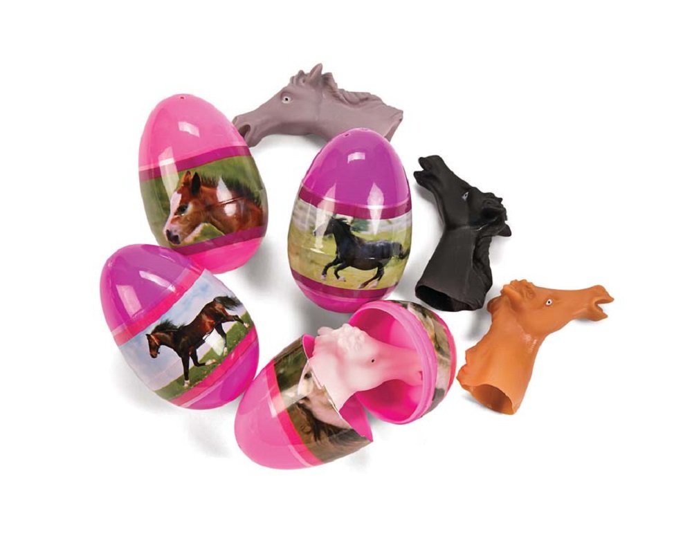 12 Horse And Pony Plastic Favour Filled Easter Eggs Sale