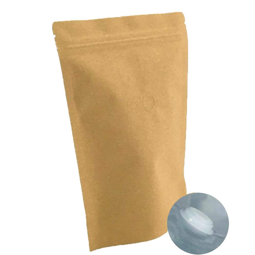 250g 8oz Kraft Paper Stand up Zipper Pouches Coffee Bags Coffee Pouches with Valve (Pack of 25)