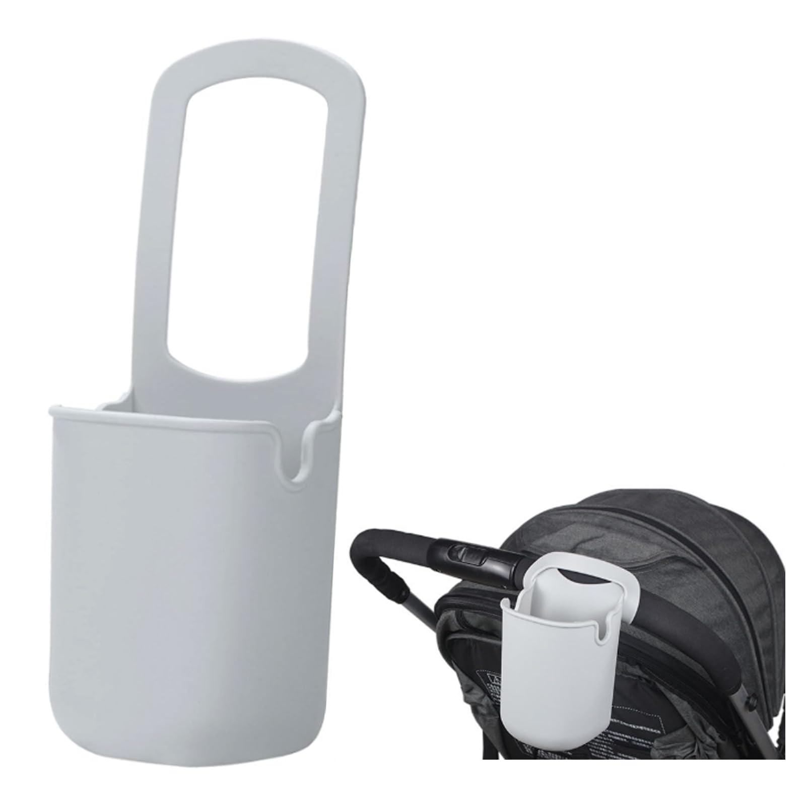 YYAOGAGNG Silicone Drink Holder for Stroller, Buggy Cup Holder, Universal Cup Holder, Suitable for Baby Carriages, Wheelchair, Walker, Scooter, Bikes (Grey)