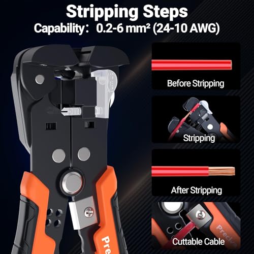 Preciva Hexagonal Crimping Tool Set, 0.08-16 mm² Wire End Ferrules Set, Compatible with 1660 Monotube Clamps, Self-Adjusting Crimping Pliers, Wire End Ferrules, Crimping Pliers, Crimping Pliers, Power Tool Set