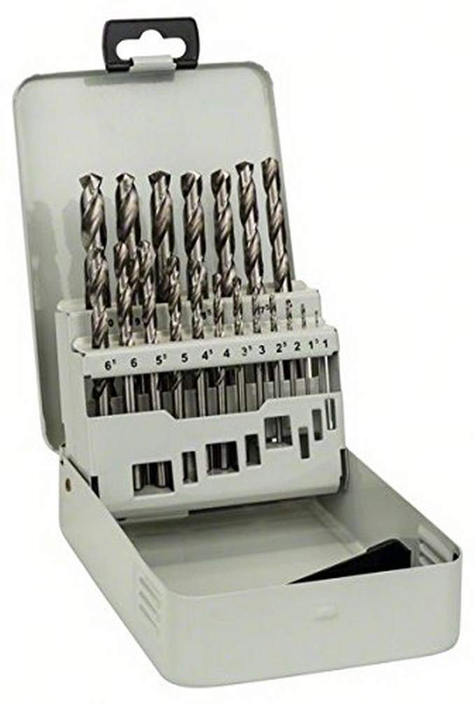 Bosch Professional 19-piece metal drill bit set HSS-G 135° DIN 338 (for metal, Ø 1 - 10 mm, Accessory Drill Driver)