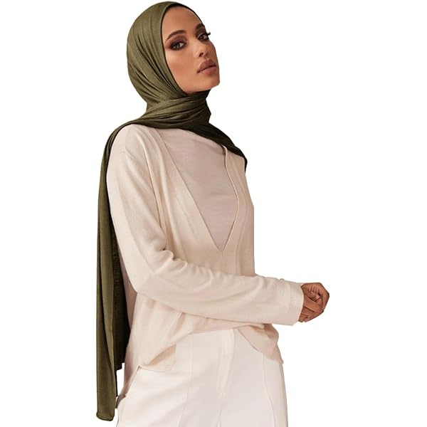 Lina & Lily Sciarpa Hijab Istantanea In Jersey Di Modale - Slip-On Pre-cucita - Marrone Scuro - Morbida E Antiscivolo - 4