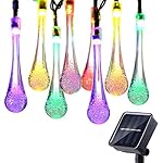 Icicle Solar String Lights, 24.6ft Outdoor String Lights with 40 Waterproof LED, 8 Modes Outdoor Decoration Lights for Garden, Patio, Lawn, Gazebo, Fence, Wedding, Holiday, Party (Multi-color)