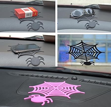 Amazon アクセサリー シリコーン蜘蛛の巣車非スリップ マット アンチ スキッド シート電話ホルダー パッド グリップ滑り止め Purple ノンスリップマット 車 バイク