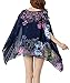 iNewbetter Women's Chiffon Caftan Poncho Tunic Top Cover up One Size Scarf Top (Blue)