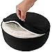 REEHUT Zafu Yoga Meditation Cushion, Round Meditation Pillow Filled with Buckwheat, Zippered Organic Cotton Cover, Machine Washable - 4 Colors and 3 Sizes (Black, 16