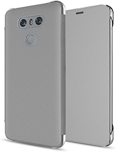 LG G6 Case, Aomax Smart Quick View Window PU Leather Flip Folio Smart Sleep and Wake Scratch Resistant Protective Cover Cases (Not Wallet Case) LG H872 / LG VS988 / LG LS993 / LG G6 (2017) Gray
