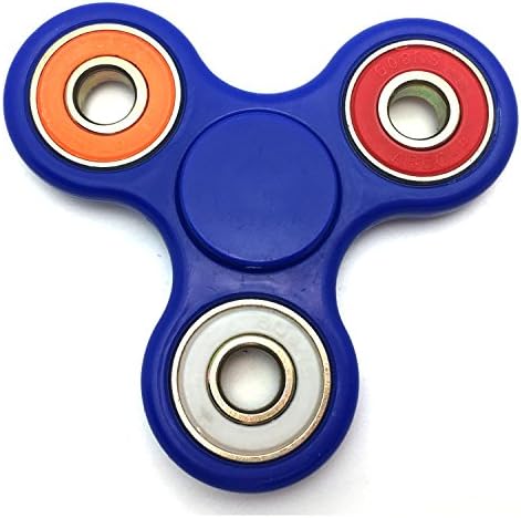 KoolBands Tri Color Ceramic EDC Hand Finger Spinner Fidget Spinner Hand Toy Stress Reducer Focus Toy Relieves ADD, ADHD Anxiety And Boredom Guarantee 1 min Spin Time (Dark Blue)