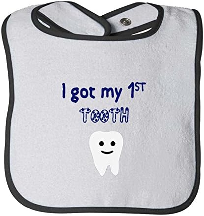 I Got My 1St Tooth Infant Contrast Trim Terry Bib Fornate