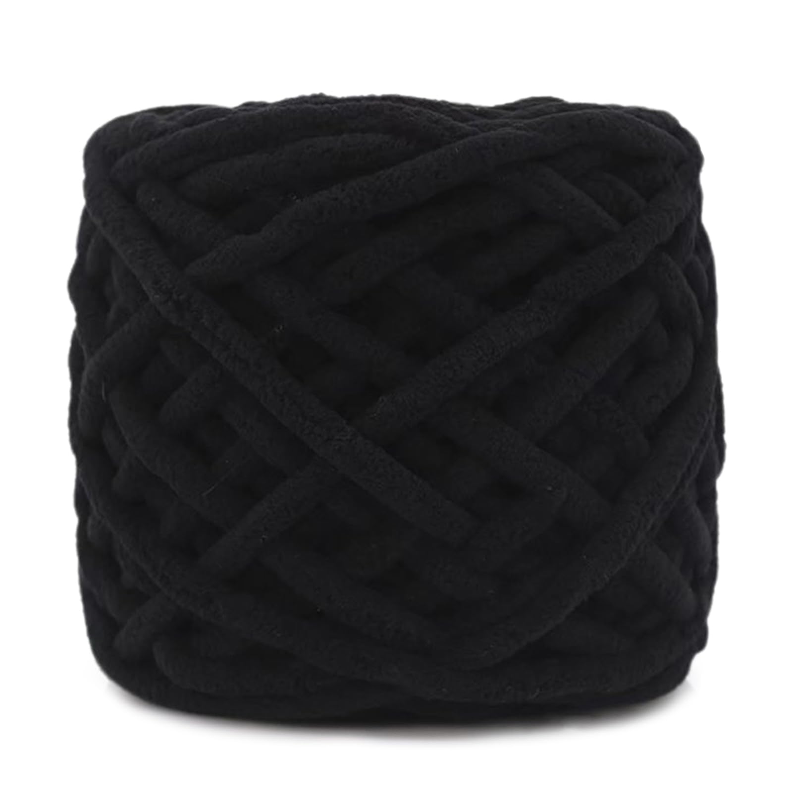 Arm Knitting Yarn Soft Ice Strip Crochet Yarn Chunky Woven Knitting Yarn for Weave Blanket Slipper(Black)