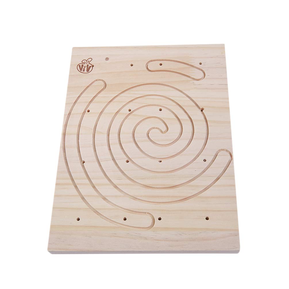 POPETPOP Scratch Board for Small Animals Scratching Pads Mat Wood Toys for Bunny Chinchilla Rabbit Hedgehog Hamster