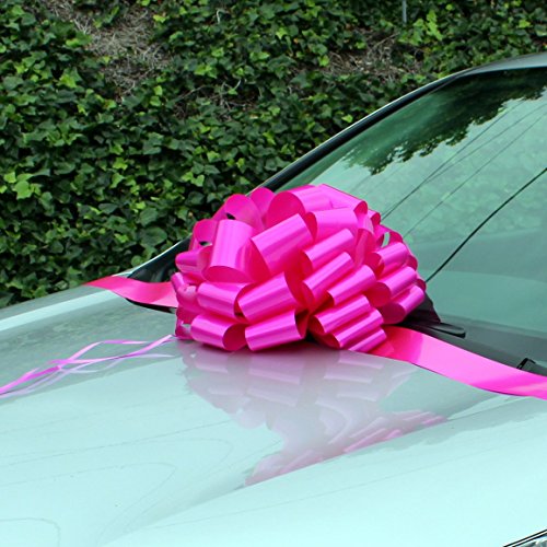 Large Car Bow, 16" Wide - Hot Pink Fuchsia