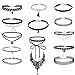 Choker Necklace Set, Doinshop 14 PCs Stretch Velvet Classic Gothic Tattoo Lace Choker