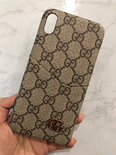 Phone Case iPhone XR, Fashion Elegant Luxury Designer Classic Monogram Vintage Style Card Holder Full Protection Shock Reduction Case Cover iPhone XR
