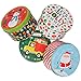 Christmas Gift Tins, Small Box for Gift Card, Cookies or Candy (Set of 4) (Holiday Fun, Round 4.2
