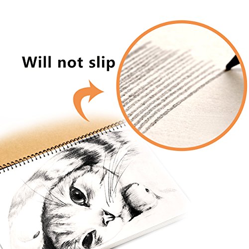 Sketch Pad with Side Bound Spiral 9x12 Inches 120 Sheets Sketch Book for Drawing