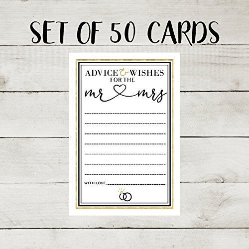 Advice and Well Wishes for the Mr And Mrs Wedding Advice Cards SET OF 50 Wedding Well Wishes Wedding Cards Advice for the Bride and Groom