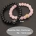 UEUC King&Queen Crown Distance Couple Bracelets His Hers Black Matte Agate 8mm Beads Bracelet