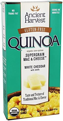 Ancient Harvest Quinoa - Organic Gluten Free Supergrain Quinoa Mac &amp; Cheese White Cheddar with Shells - 6.5 oz (pack of 2)