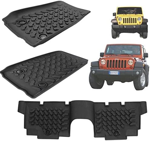 Jeep Wrangler Floor Mats 3 Pieces Set of Slush Style Rubber Winter Mats