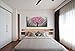 Desihum-3D Art Pink Flowers Oil Paintings On Canvas Long Square Modern Wall Art Home Decor Artwork for Living Room Dinning Room Office Abstract Picture.(20