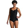 Maxine Of Hollywood Women's Shirred Front Girl Leg One Piece Swimsuit
