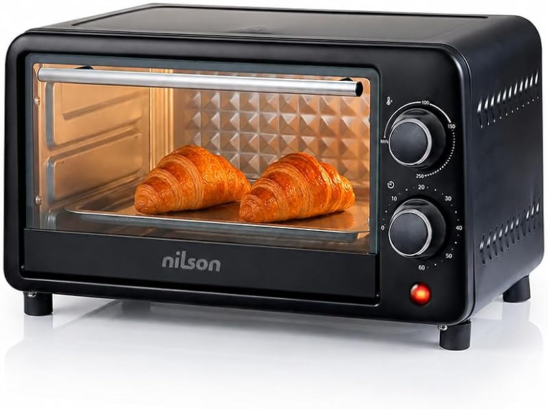 Horno de Sobremesa 10 L, Compacto, 1000 W, Control Mecánico, NHS1000N, Termostato Ajustable, Temperatura Máxima 230º, Temporizador 60 min, Incluye Bandeja Esmaltada y Rejilla Metalica — foto 1 de 7