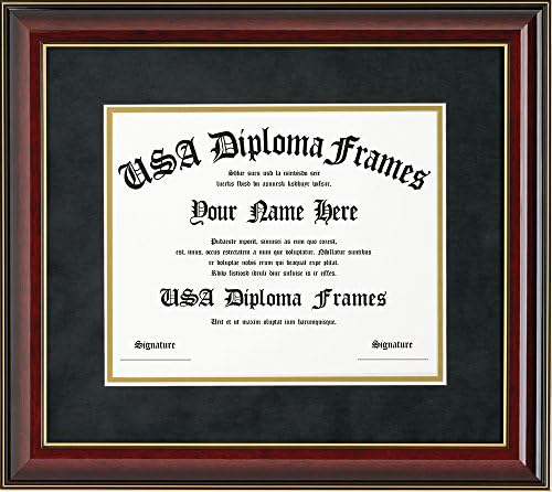 Glossy Cherry Mahogany with Gold Trim Diploma Frame (ONLY fits 11 x 14 documents or certificates)